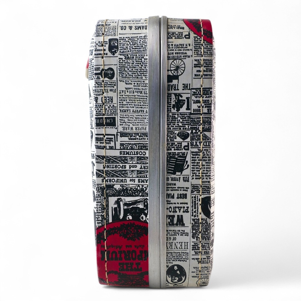 Vintage American Tourister "The Emporium" Newsprint Suitcase – Retro Hard Shell - Picture 6 of 6